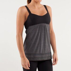 Lululemon Run- Back on track tank- black and Gray Size 8